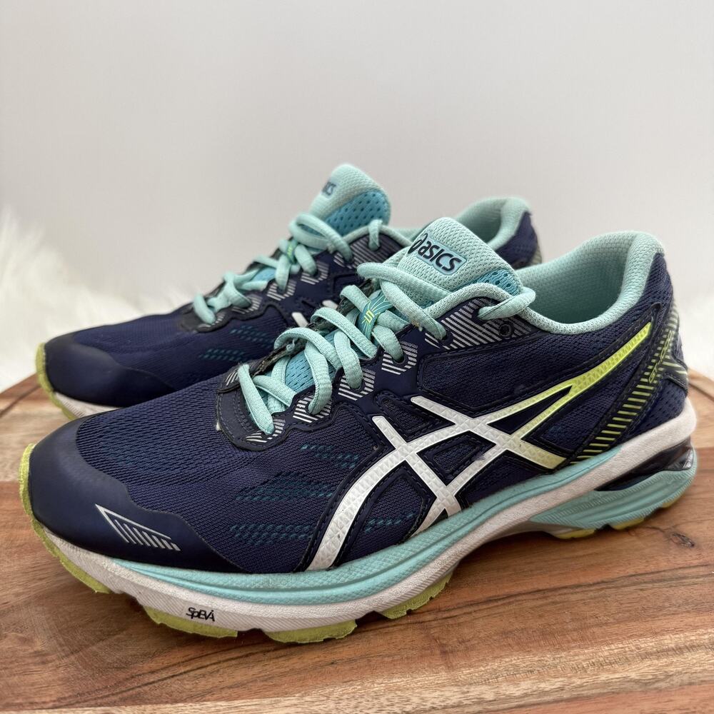 ASICS Running Shoes Womens Size‎ 7 Navy Teal Gel DuoMax AHAR Guidance Line T6A8N - Picture 4 of 16